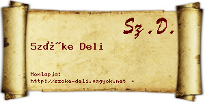 Szőke Deli névjegykártya